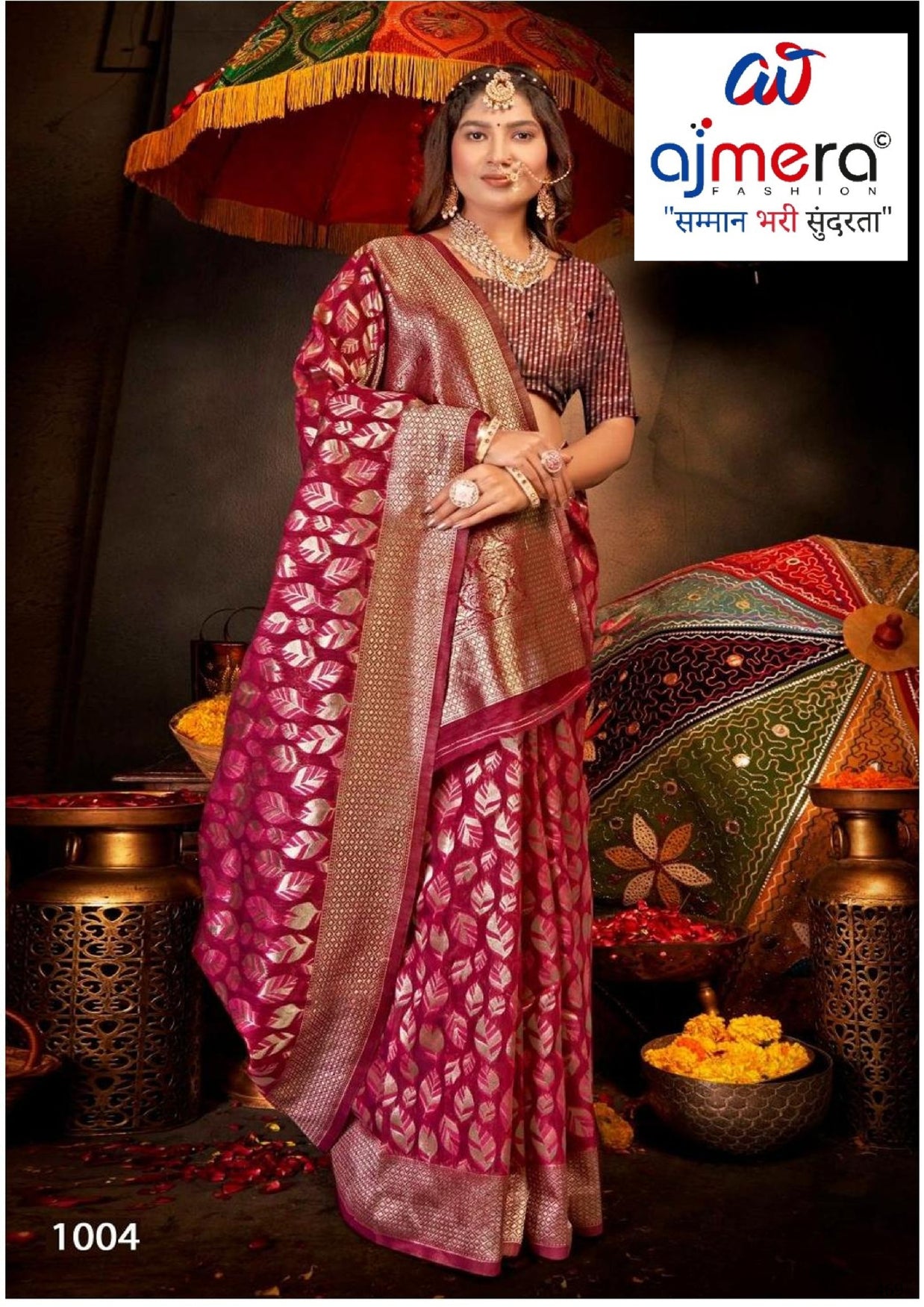 Traditional Rapier Silk Matching Saree With Blouse Piece | SOJ-HEENA LINEN