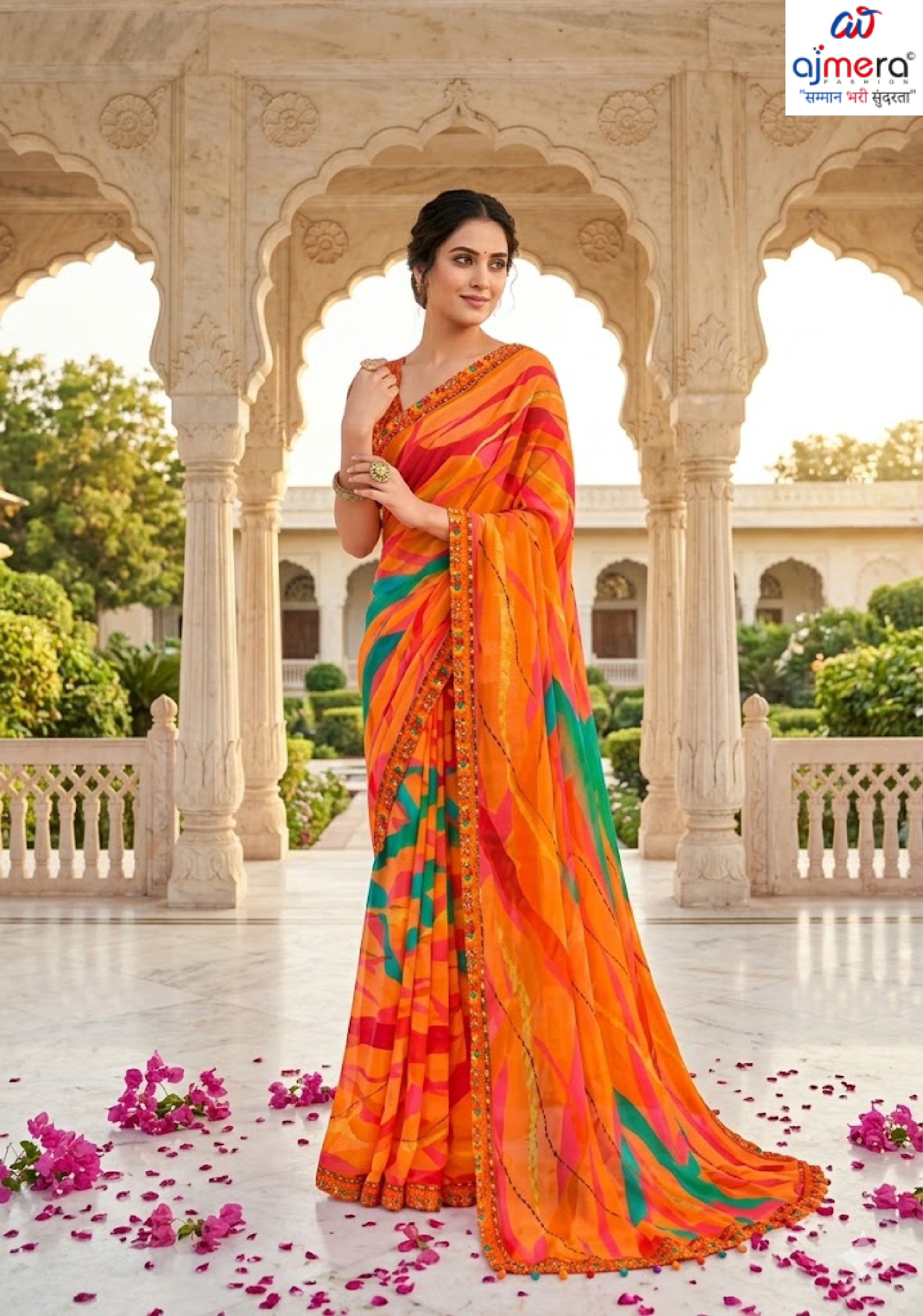Fashionable Printed Saree with Blouse Piece for Festive Collection  | PRM-GULNASHI VOL-2