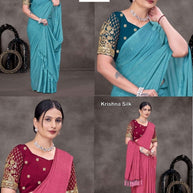 Trendy Dyed Matching Saree with Blouse Piece for Premium Ethnic and Traditional Wear | RLL-KRISHNA SILK-1