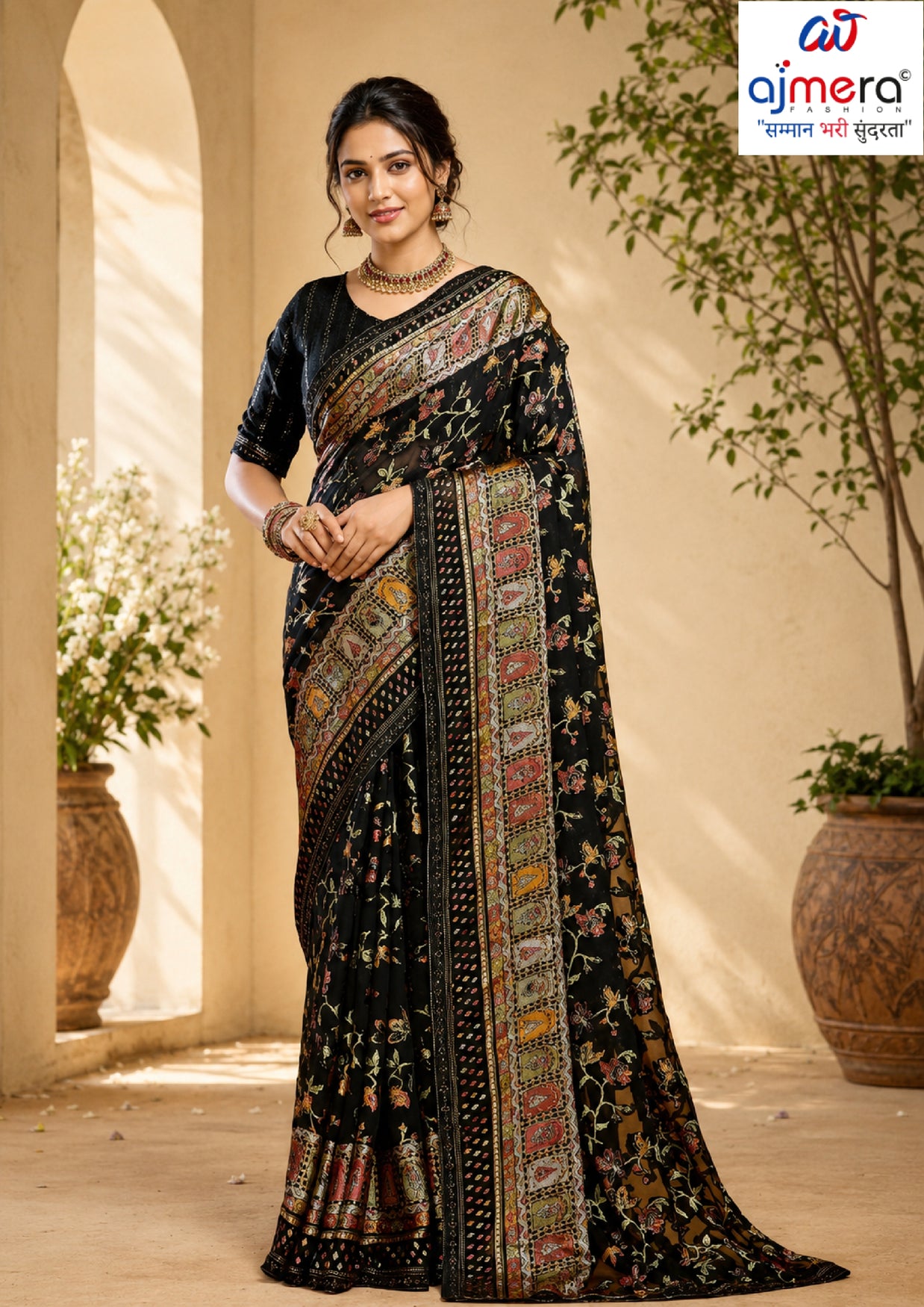 Elegant Printed Saree with Designer Blouse Piece for Festive Wear | RDD-AVISHA