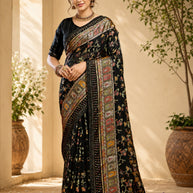 Elegant Printed Saree with Designer Blouse Piece for Festive Wear | RDD-AVISHA
