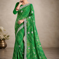 Trendy Printed Saree with Blouse Piece for Women’s Ethnic Wardrobe  | TD-ANARKALI
