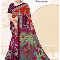 Weightless Fancy Print Loose Saree with Blouse for Premium Ethnic and Traditional Wear | ARK-MAUSAM
