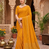 Printed Dyed Matching Saree with Blouse Piece for Premium Ethnic and Traditional Wear | TIK-BELLAVITA