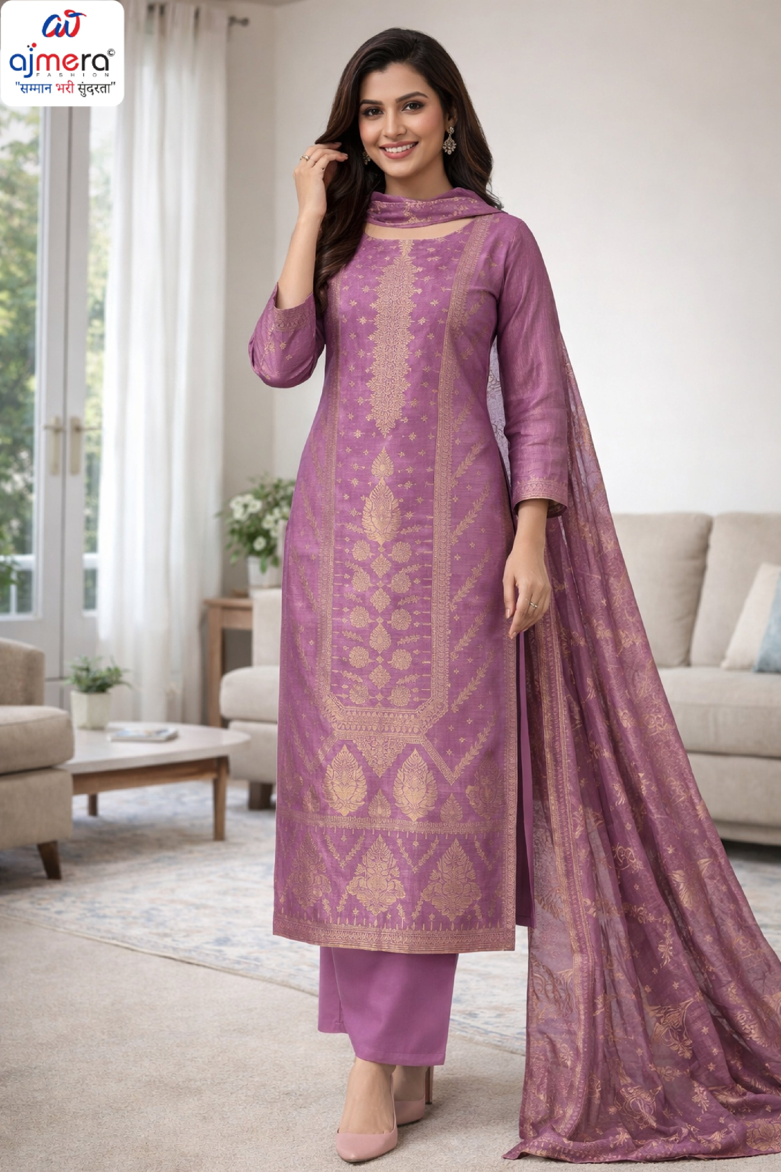 Premium Viscose Unstitched Suit Set | VAS-SARGUN-6