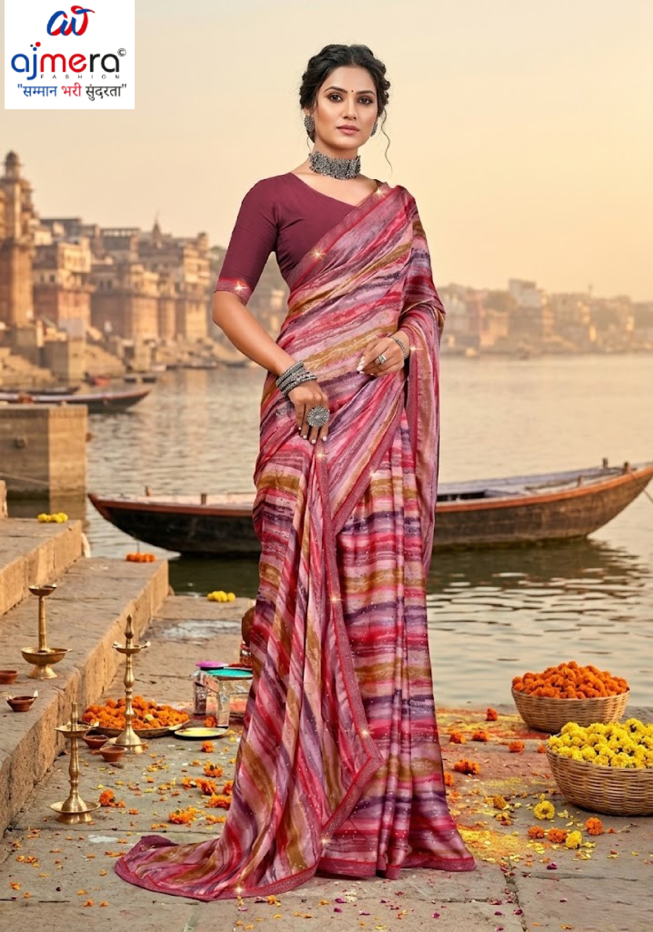 Graceful Printed Saree with Blouse Piece for Modern Ethnic Fashion | PRM-NEW FASHION