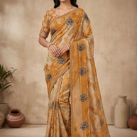 Fancy Print Loose Saree with Blouse for Premium Ethnic and Traditional Wear | BMS-KADAMBARI