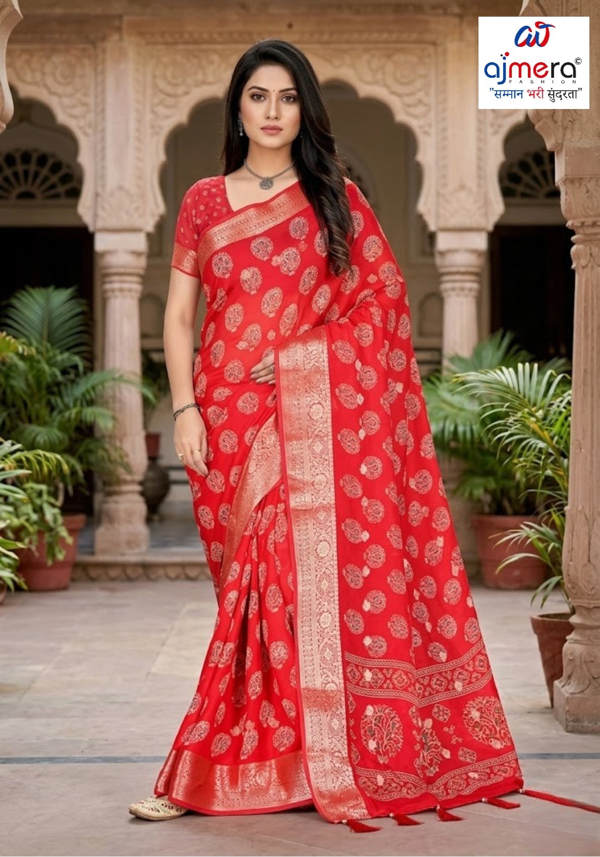 Contemporary Printed Saree with Blouse Piece for Premium Wear | VER-NAZAKAT-42546
