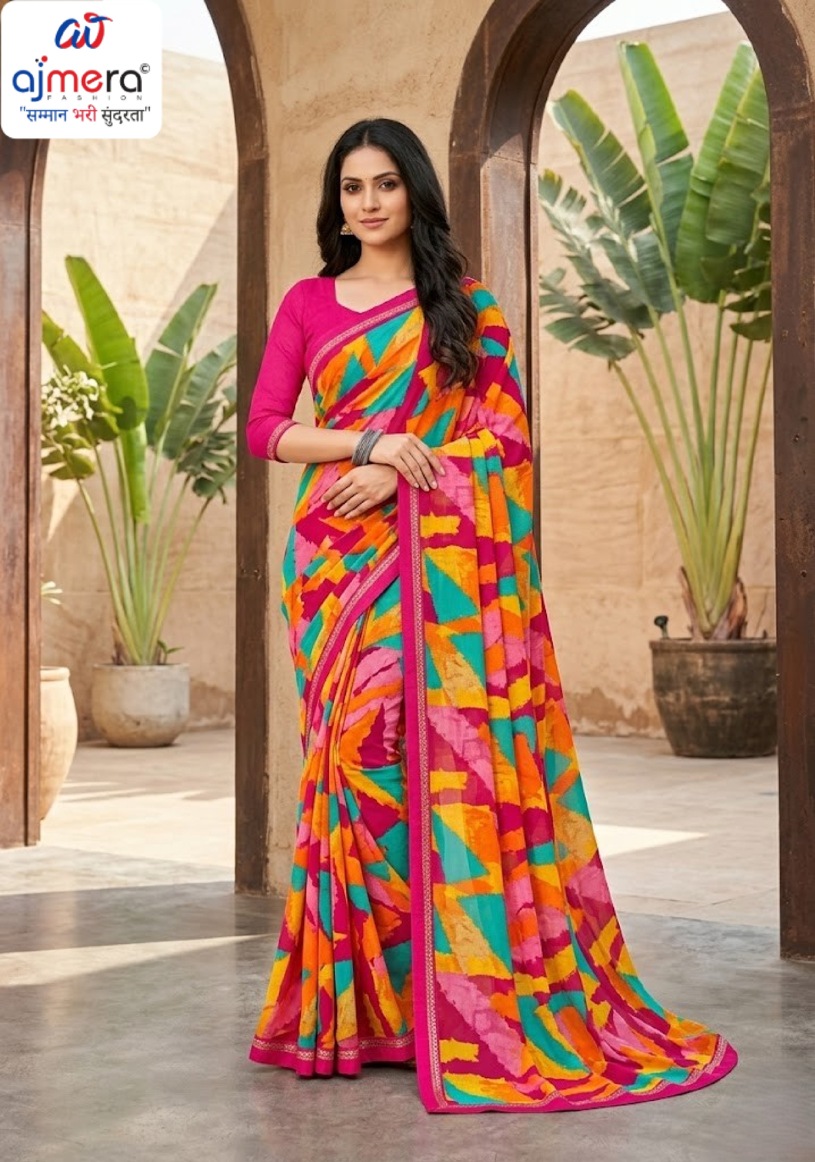 Designer Printed Saree with Blouse Piece for Special Occasions  | SGR-CHAND CHAKORI