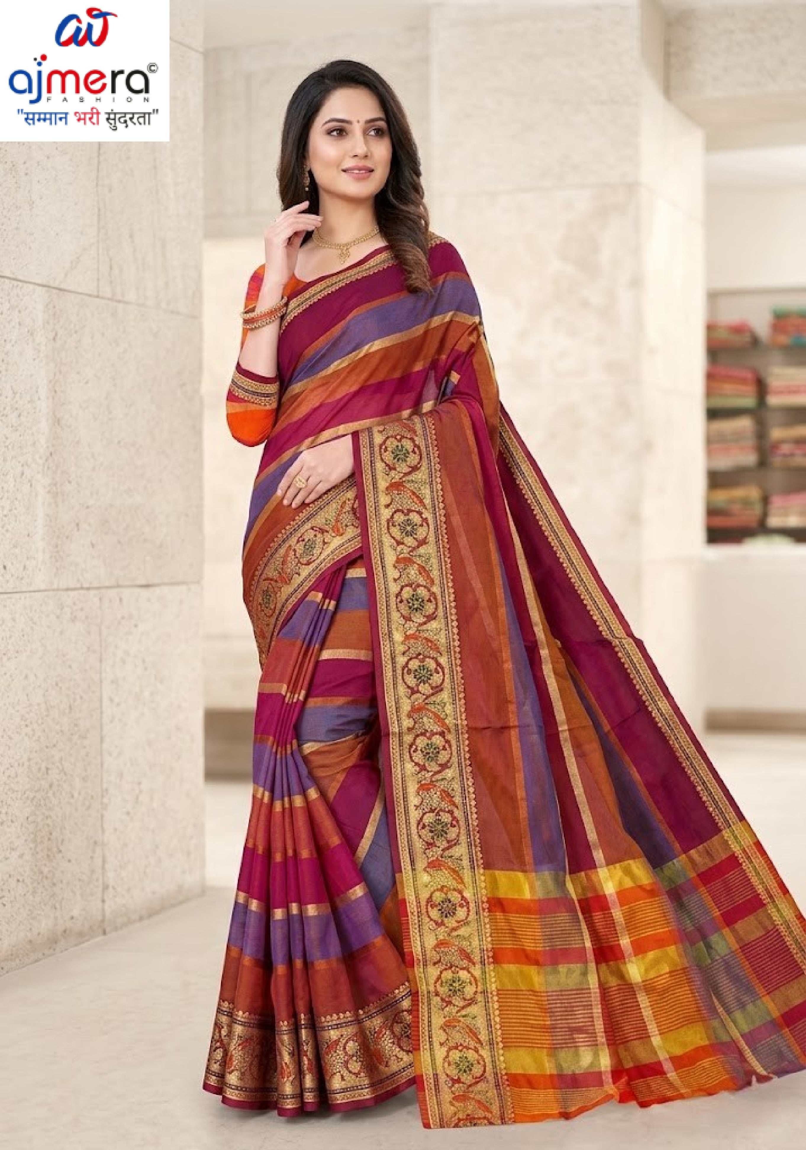 Premium Jacquard Silk Saree without Blouse for Ethnic Celebrations | DNA-KANAK SILK