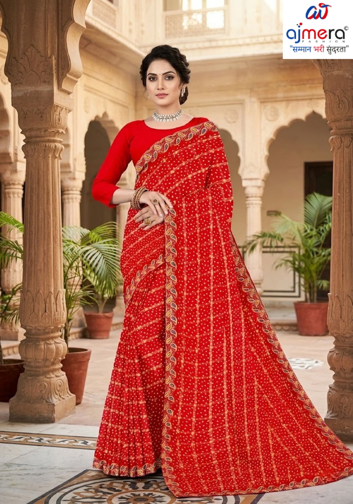 Georgette Print Loose Saree with Blouse for Premium Ethnic and Traditional Wear | TD-NAARI