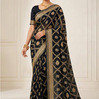 Dull Moss Brasso Print Loose Saree with Blouse for Premium Ethnic and Traditional Wear | BMS-DIGITAL INDIA