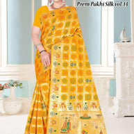 Luxury Jacquard Silk Saree with Blouse Piece for Wedding & Party Wear | TUL-PREM PAKHI SILK VOL-13