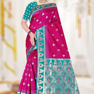 Exquisite Jacquard Silk Saree With Blouse Piece | TUL-BANARSI PURE SILK-11