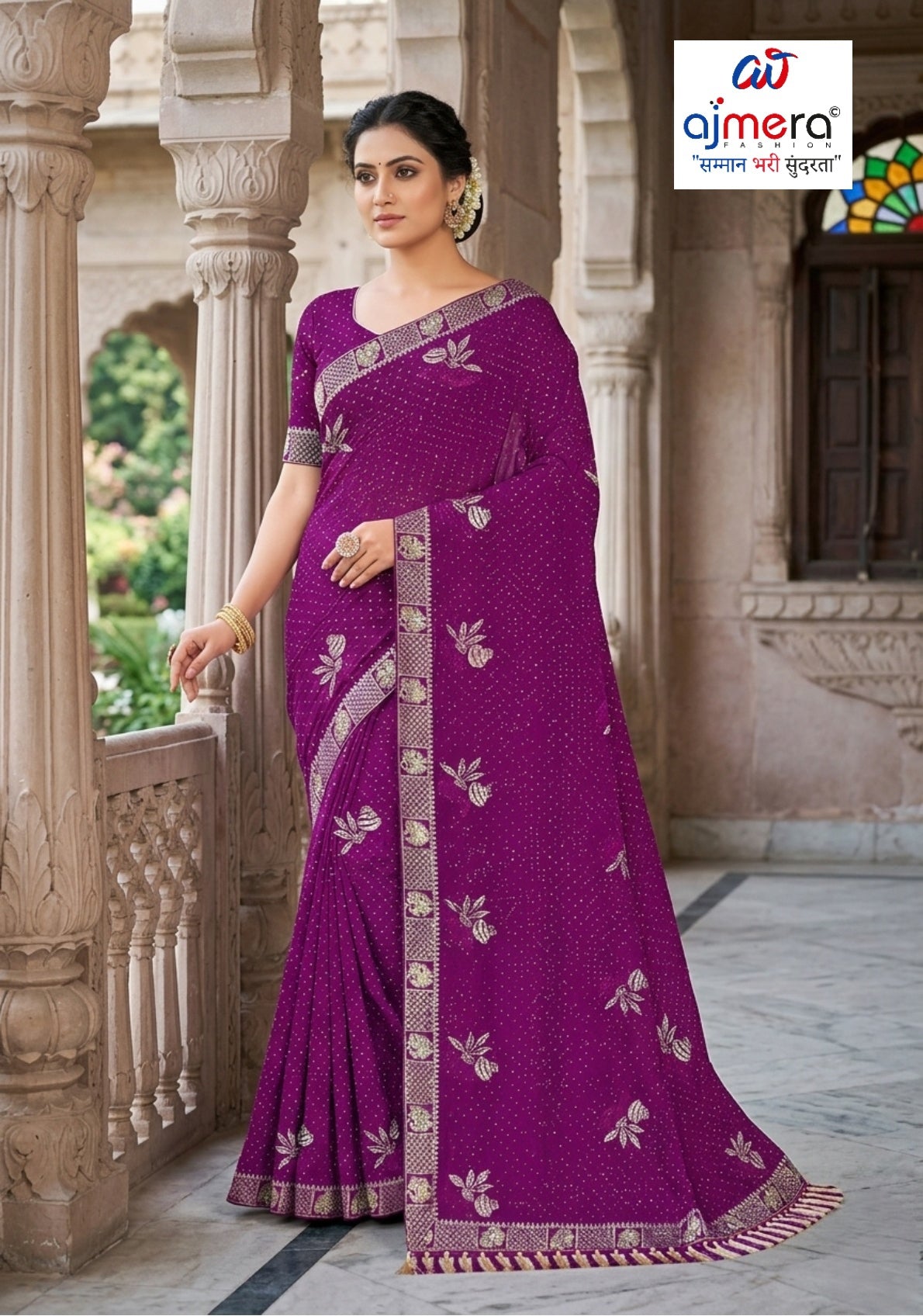 Fandy Dyed Matching Saree with Blouse Piece for Premium Ethnic and Traditional Wear | VKM-MATUKI