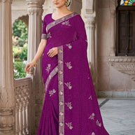 Fandy Dyed Matching Saree with Blouse Piece for Premium Ethnic and Traditional Wear | VKM-MATUKI