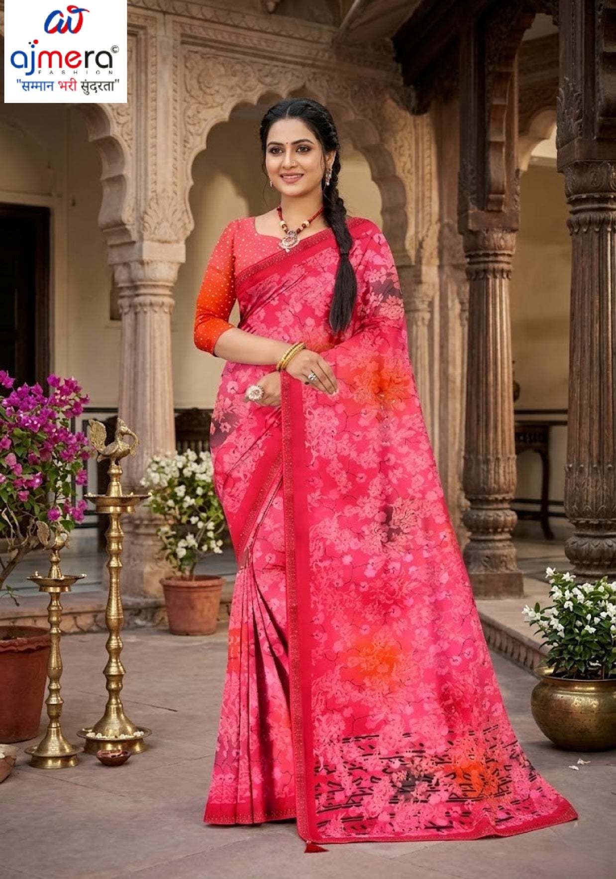 Exclusive Printed Saree with Blouse Piece for Elegant Ethnic Look | GLC-MAKHMALI