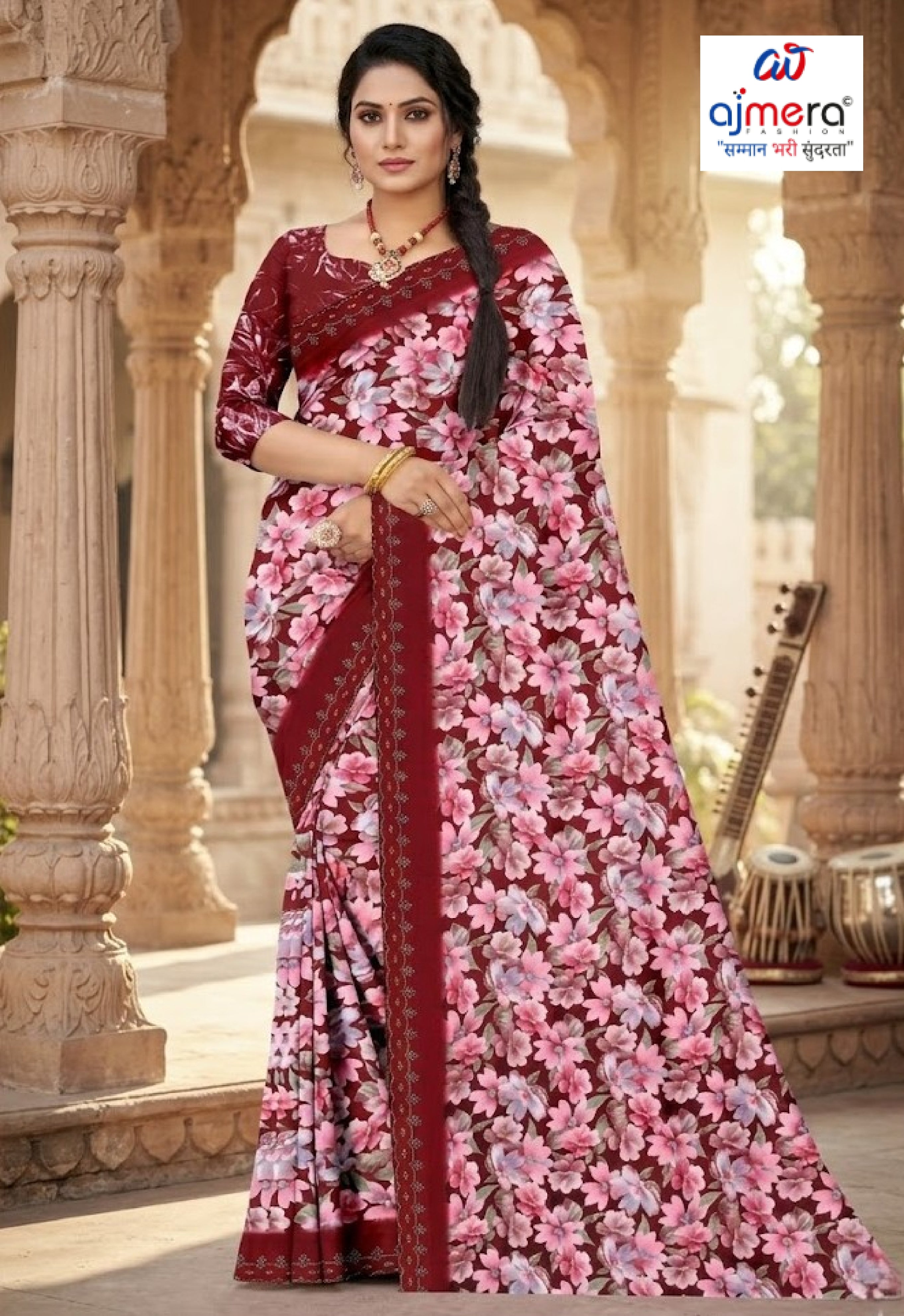 Exclusive Printed Saree with Blouse Piece for Elegant Ethnic Look  | GLC-GULABOO
