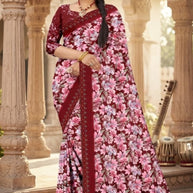 Exclusive Printed Saree with Blouse Piece for Elegant Ethnic Look  | GLC-GULABOO