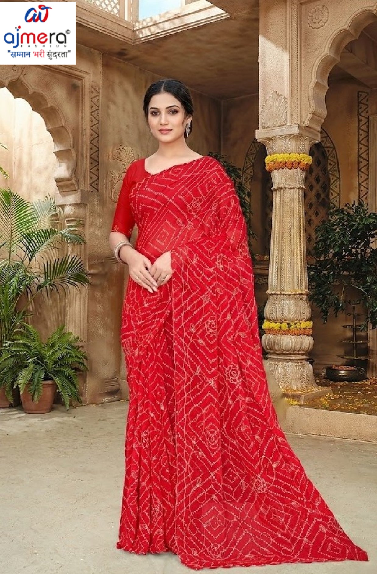 Elegant Printed Saree with Designer Blouse Piece for Festive Wear  | JS-VEDIKA