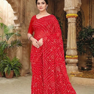 Elegant Printed Saree with Designer Blouse Piece for Festive Wear  | JS-VEDIKA