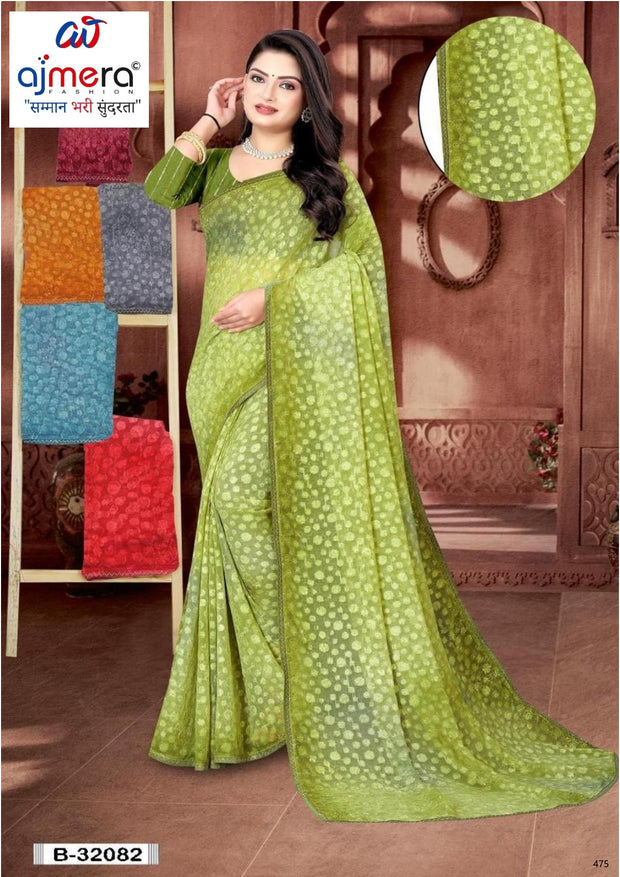 Chic Printed Saree without Blouse for Sophisticated Ethnic Style  | SSR-SOPHIA