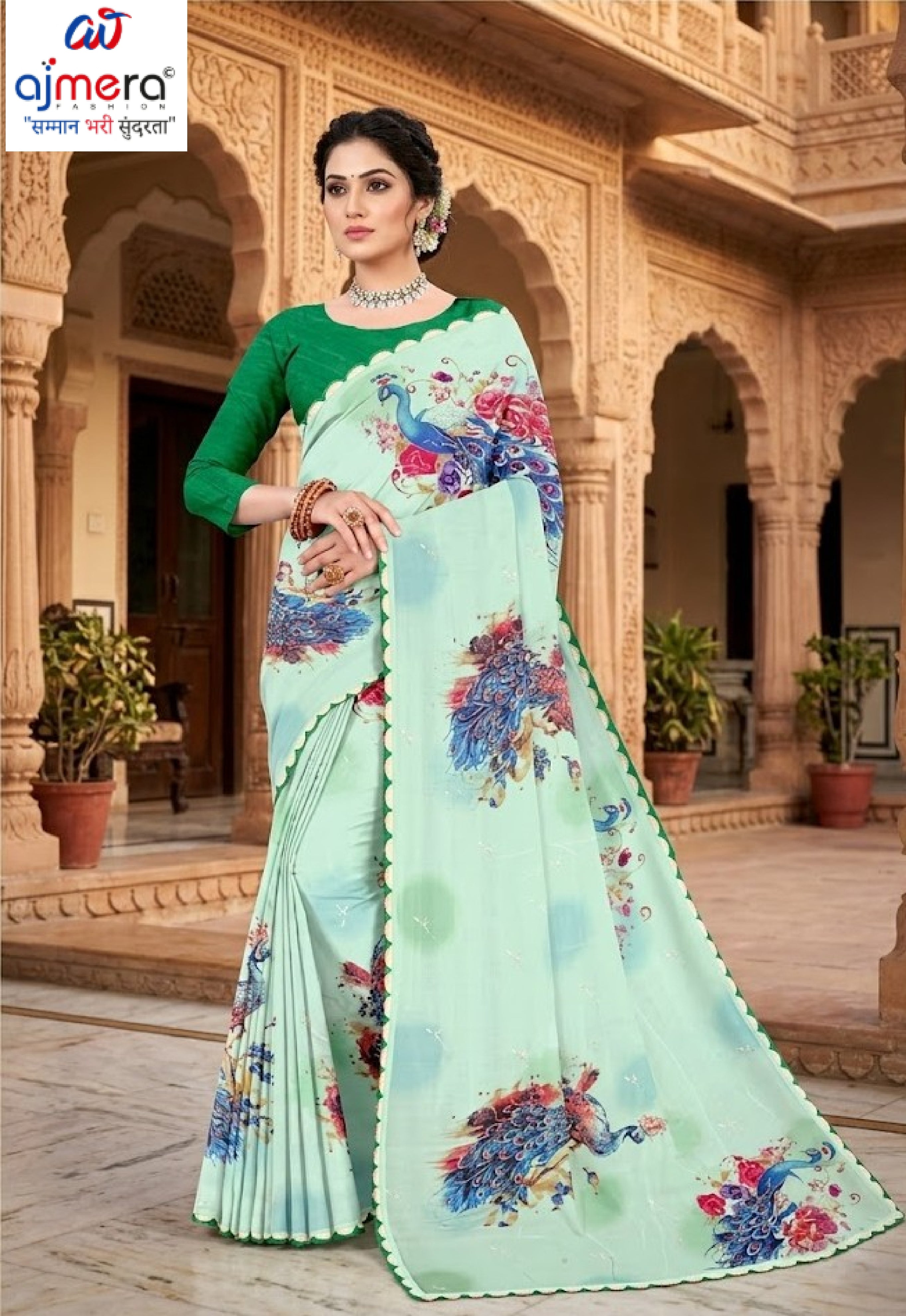 Georgette Print Loose Saree with Blouse for Premium Ethnic and Traditional Wear | TD-COCONUT
