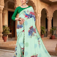 Georgette Print Loose Saree with Blouse for Premium Ethnic and Traditional Wear | TD-COCONUT