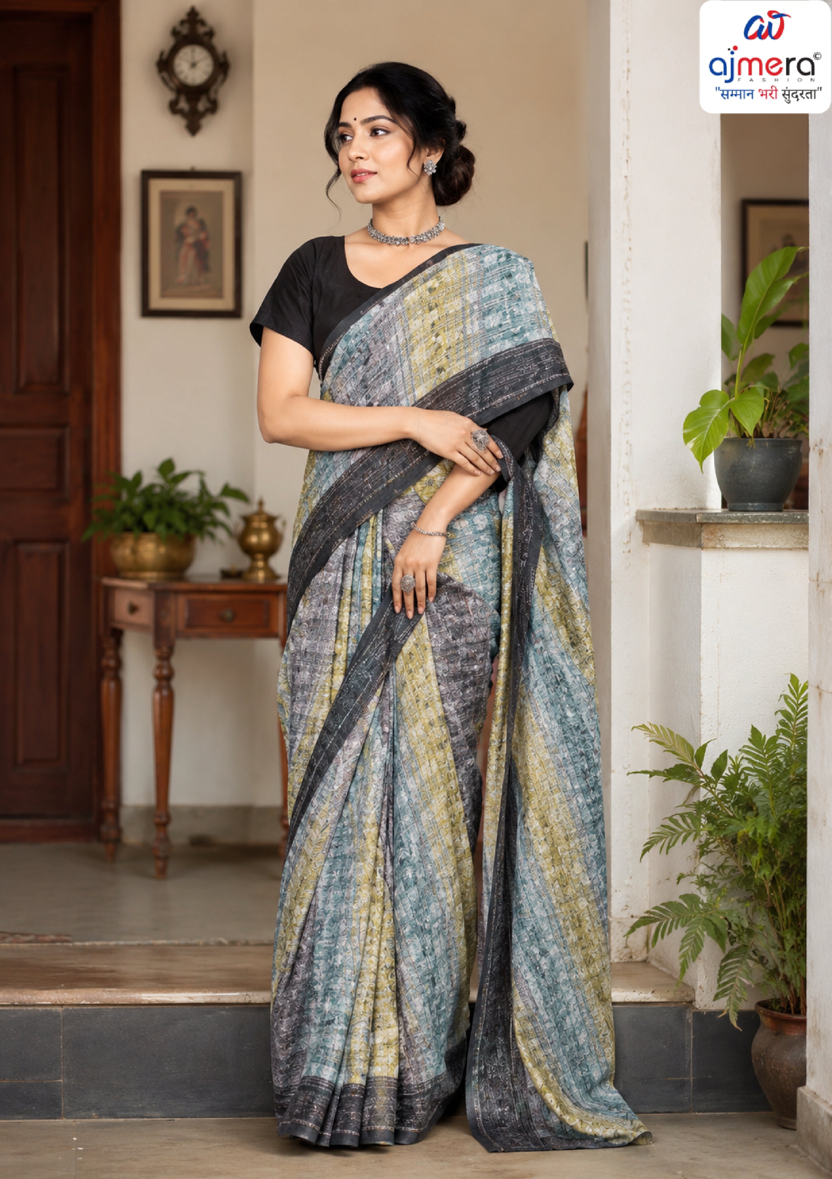 Beautiful Printed Saree with Blouse Piece for Cultural Celebrations | SGR-ANUPAMA