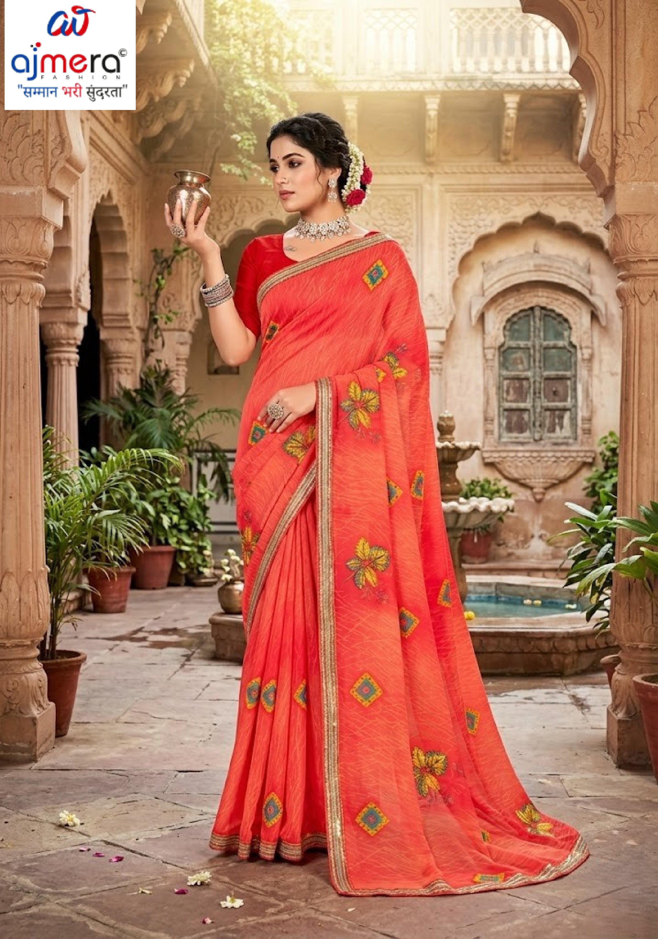 Elegant Printed Saree with Designer Blouse Piece for Festive Wear | PRM-HIRAMOTI