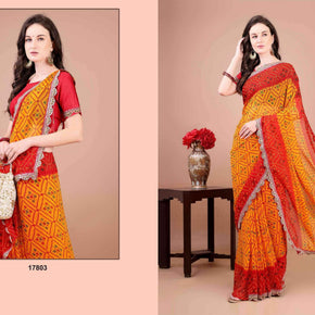 Elegant Printed Saree with Designer Blouse Piece for Festive Wear | JS-KESAR