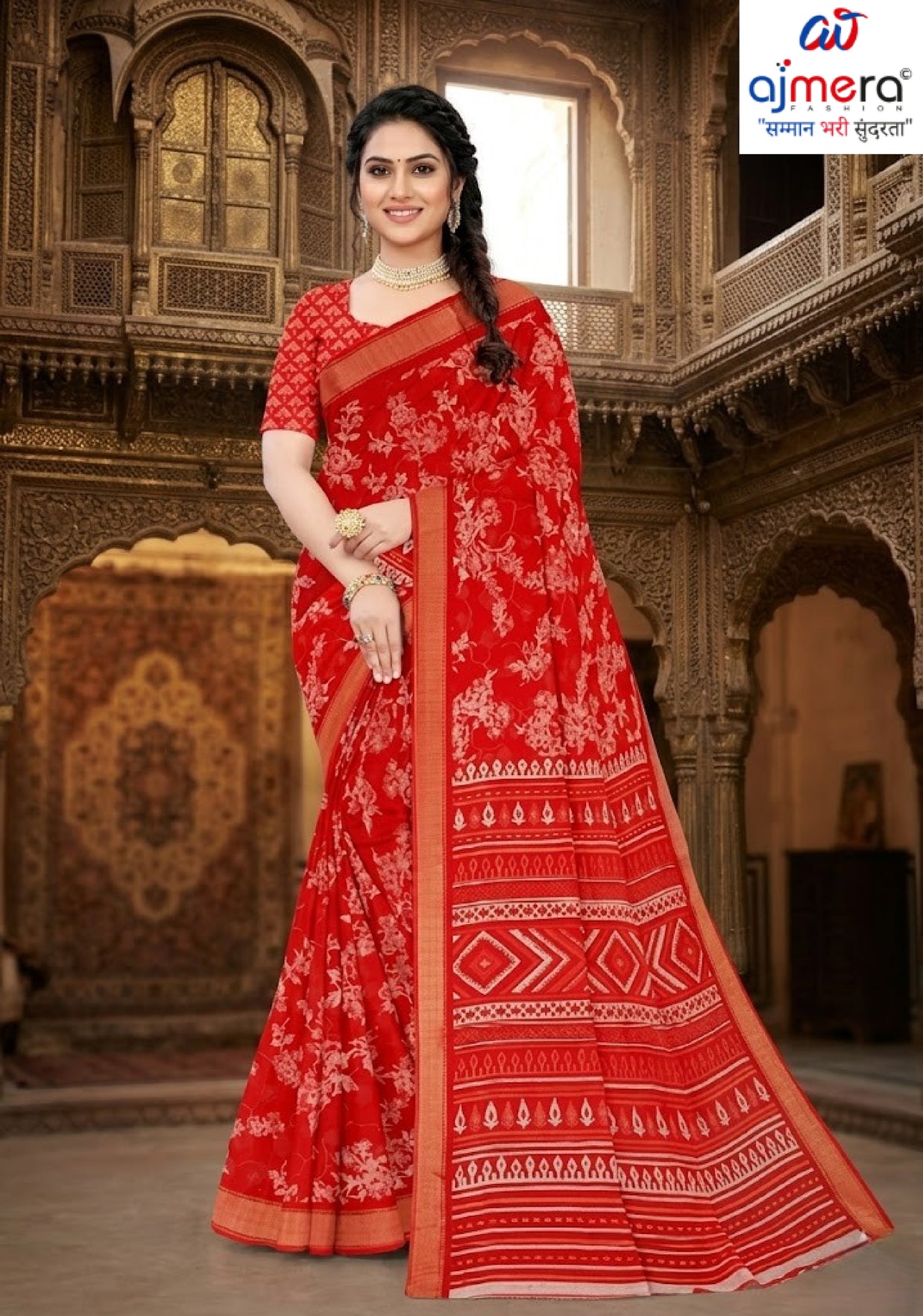 Designer Printed Saree with Blouse Piece for Special Occasions | GLC-ROYAL LADY