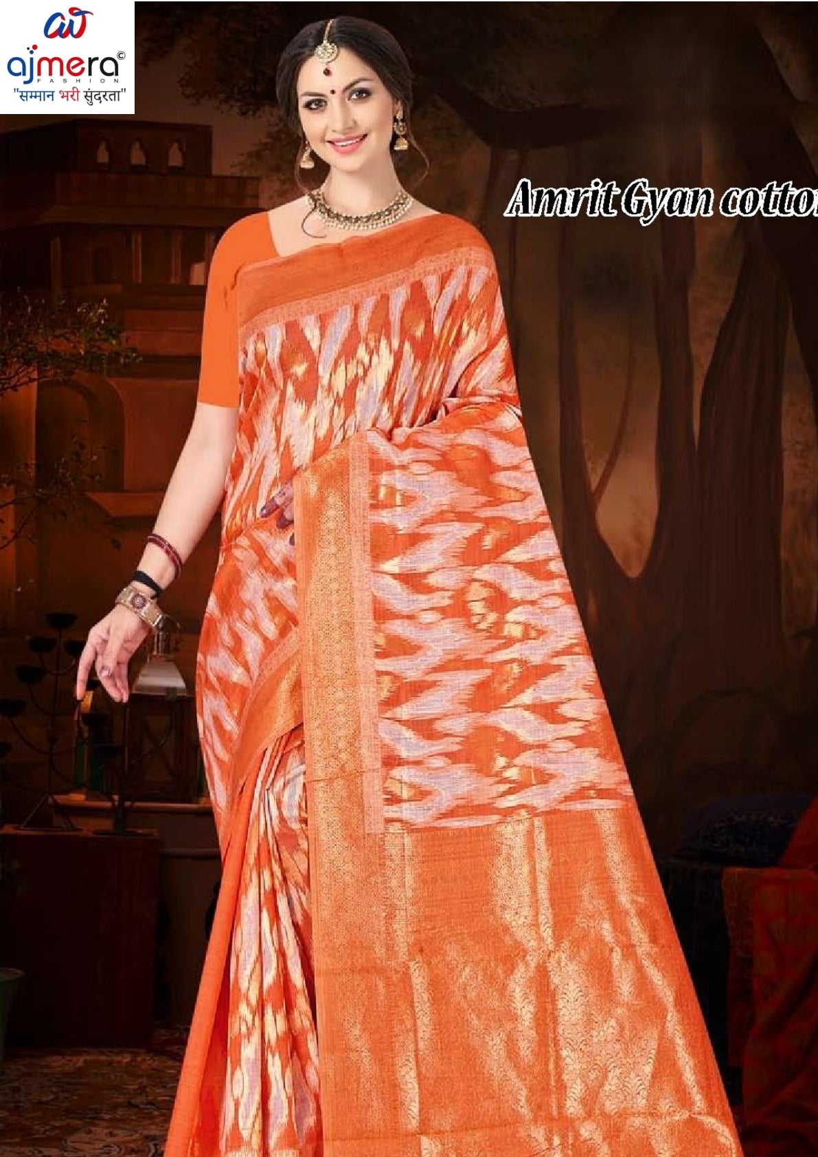 Luxury Jacquard Silk Saree without Blouse for Wedding & Party Wear | TUL-AMRIT GYAN COTTON
