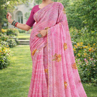 Fashionable Printed Saree with Blouse Piece for Festive Collection  | PRM-MASKA