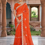 Fashionable Printed Saree without Blouse for Festive Collection  | JS-KANCHAN-2