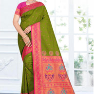 Designer Jacquard Silk Saree with Blouse Piece for Traditional Occasions | VDX-KUBER PAITHANI
