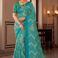 Designer Printed Saree with Blouse Piece for Special Occasions | SSR-WARNER-A