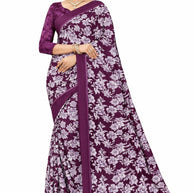 Linen Jari Print Loose Saree with Blouse for Premium Ethnic and Traditional Wear | SBI-SATIN SILK