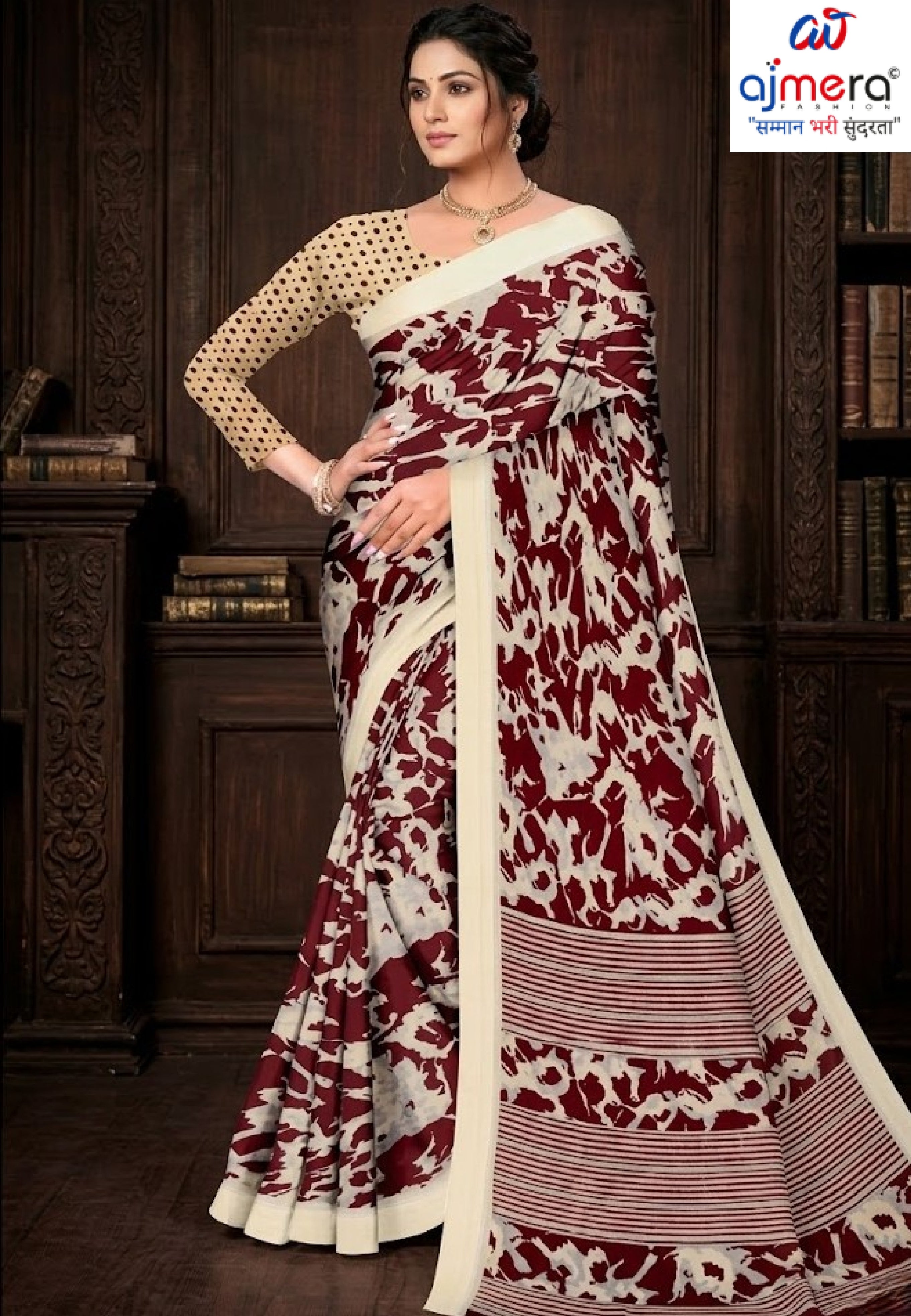 Elegant Printed Saree with Designer Blouse Piece for Festive Wear | GLC-ALPHA-1