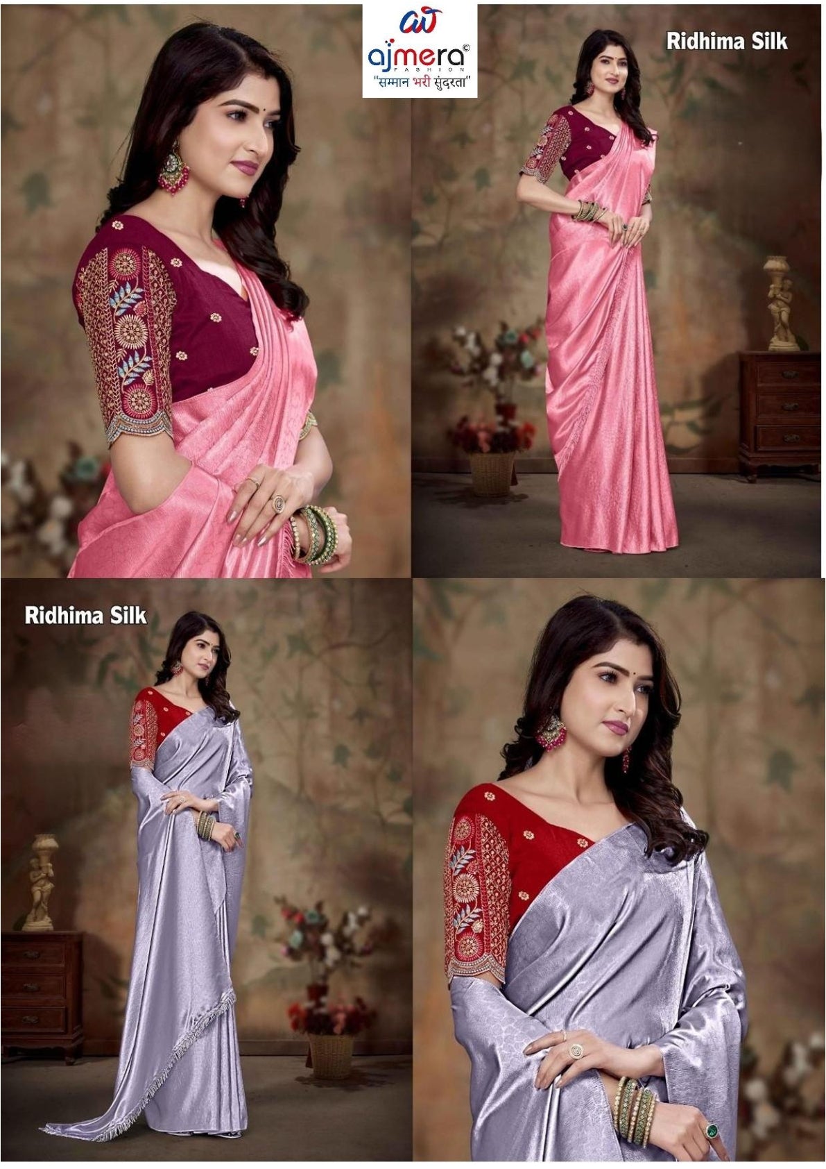 Jacquard Fancy Dyed Matching Saree with Blouse Piece for Premium Ethnic and Traditional Wear | RLL-RIDHIMA SILK-1