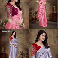 Jacquard Fancy Dyed Matching Saree with Blouse Piece for Premium Ethnic and Traditional Wear | RLL-RIDHIMA SILK-1