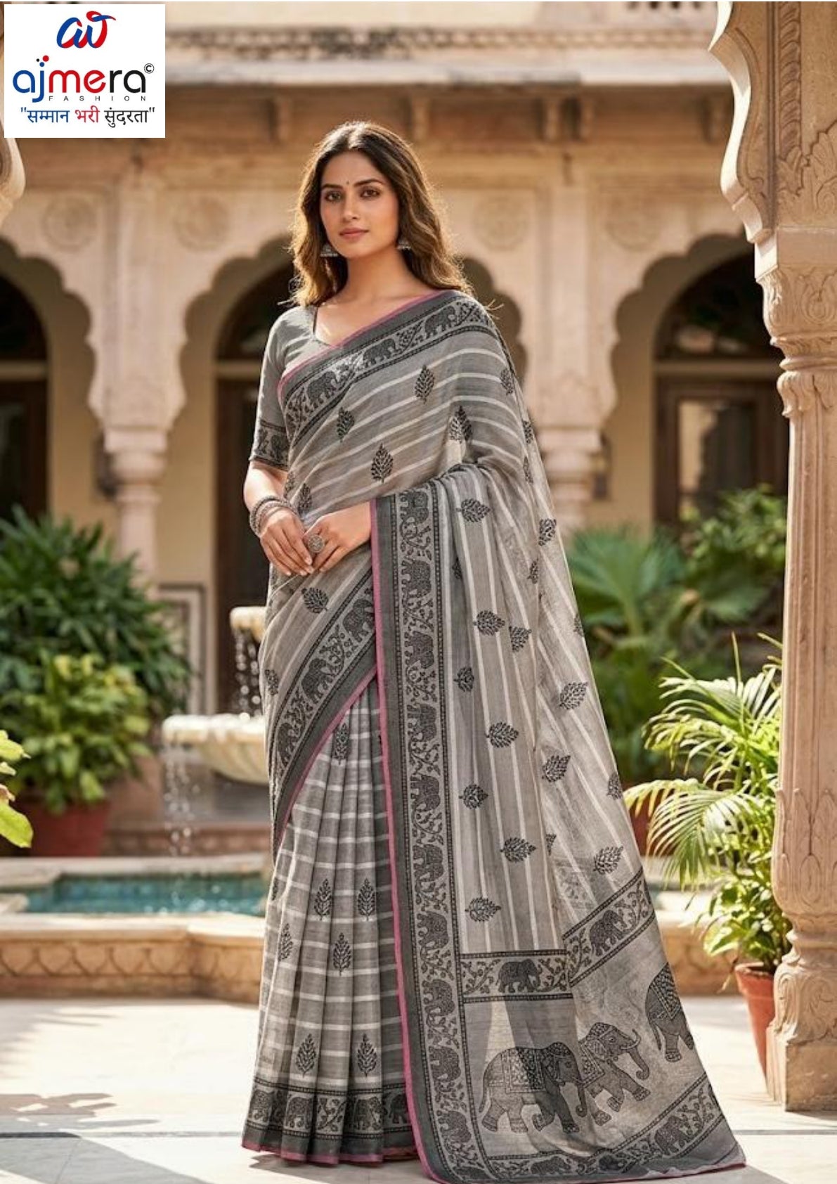 Weightless Print Loose Saree with Blouse for Premium Ethnic and Traditional Wear | CAS-RUBY SILK