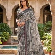 Weightless Print Loose Saree with Blouse for Premium Ethnic and Traditional Wear | CAS-RUBY SILK