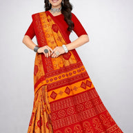 Handloom Cotton Saree with Without Blouse for Premium Ethnic and Traditional Wear | DS-CHIKU BANDHANI