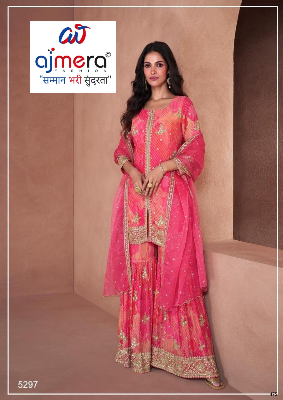 Elegant Chinon Ready-to-Wear Stitched Suit | FID-5297