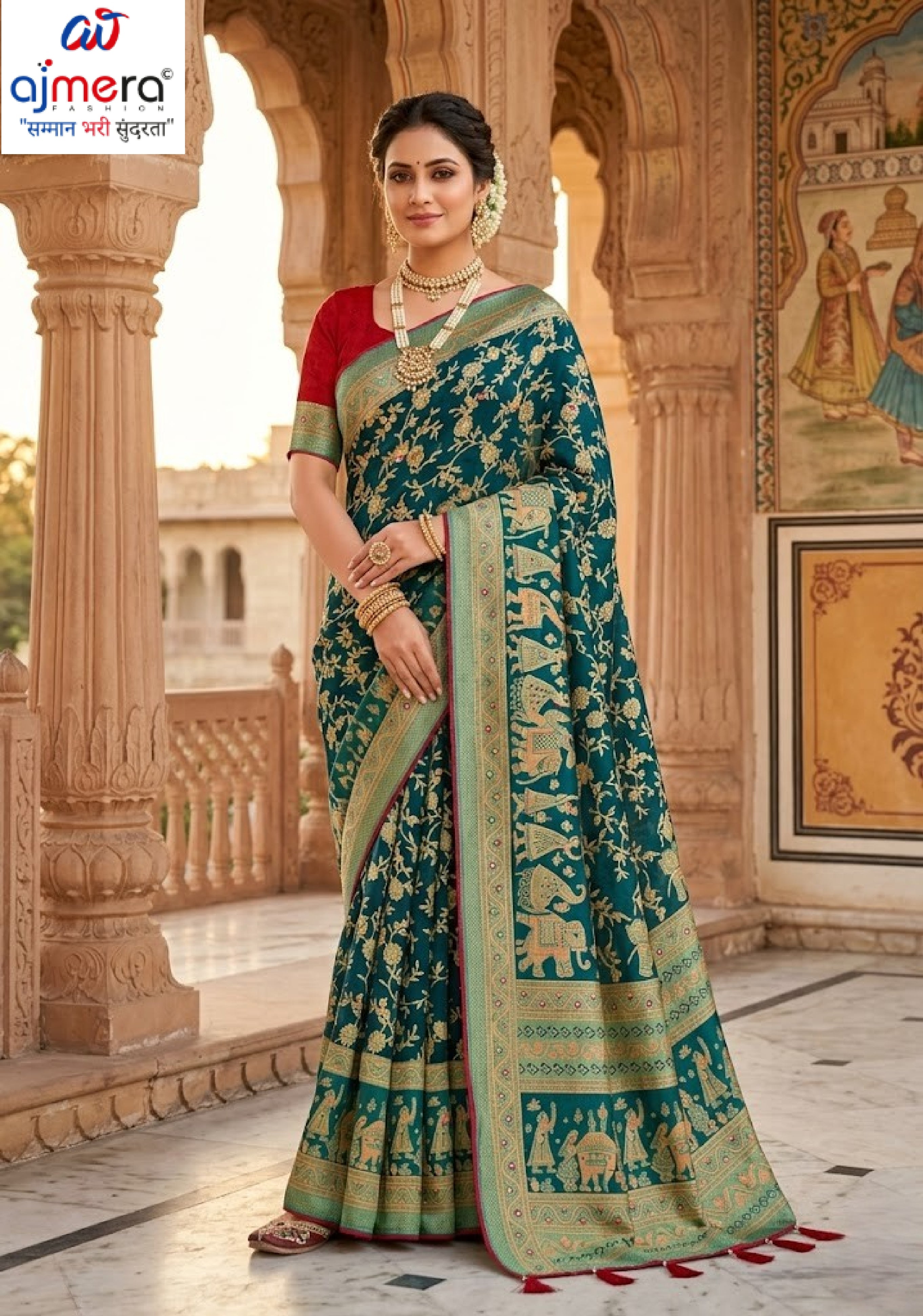 Designer Printed Saree with Blouse Piece for Special Occasions | VDT-TESLA BRASSO-01