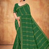 Fandy Embroidery Dyed Matching Saree with Blouse Piece for Premium Ethnic and Traditional Wear | RAL-ISHIKA-1
