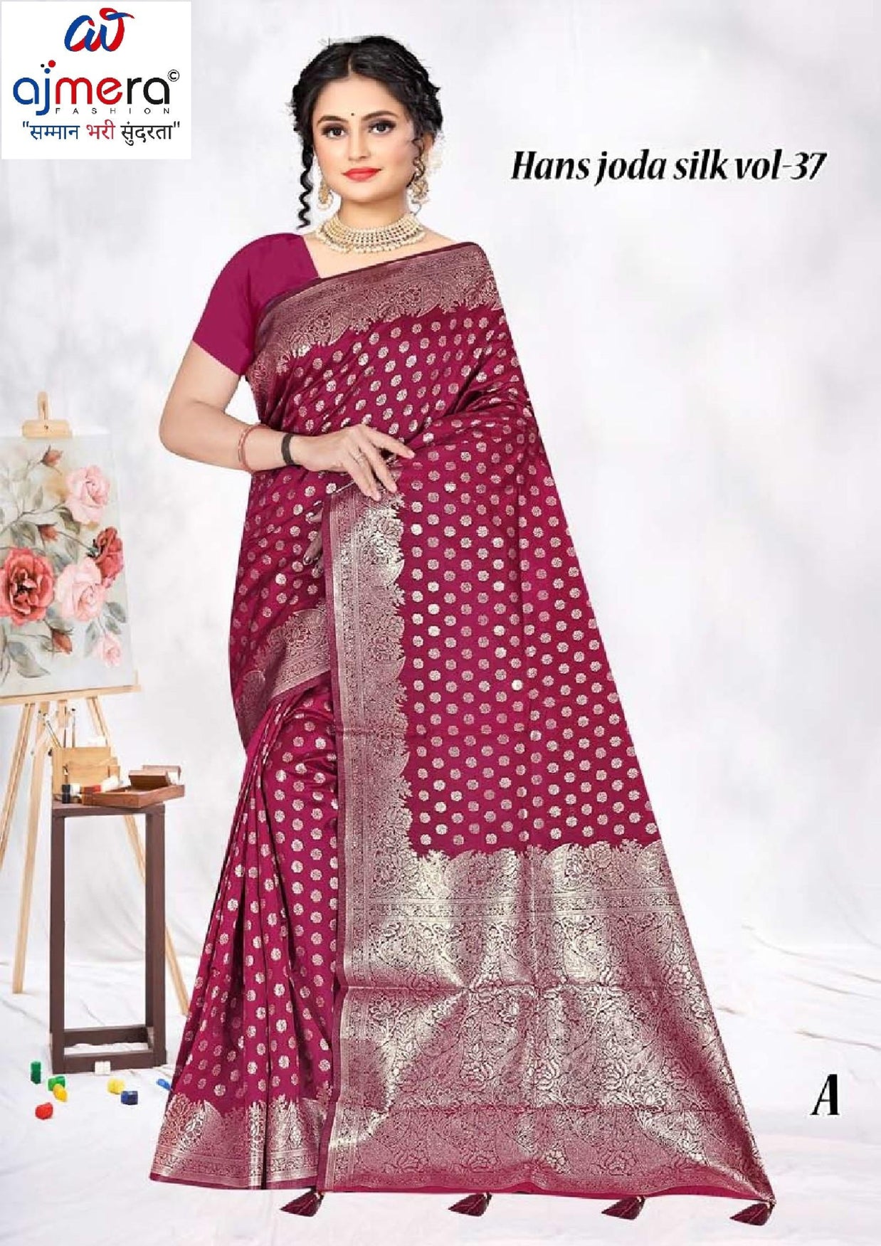 Premium Jacquard Silk Saree with Matching Blouse Piece for Ethnic Celebrations | TUL-HANSJODA SILK VOL-03