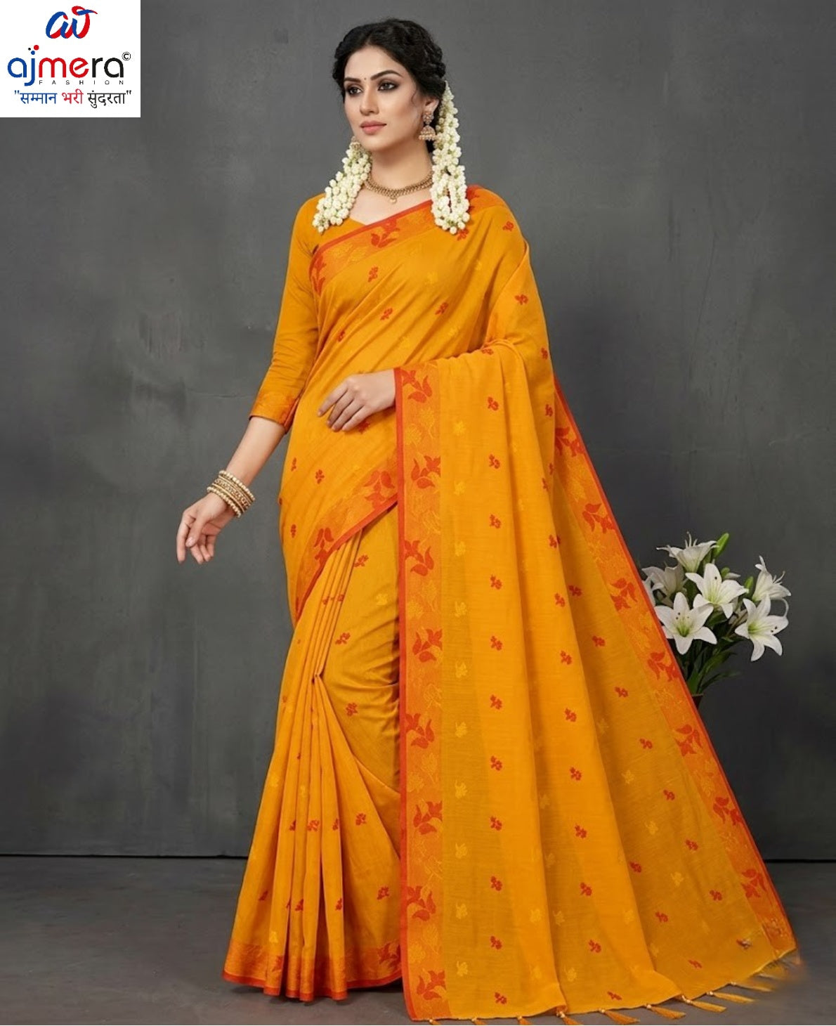 Cotton Saree with Without Blouse for Premium Ethnic and Traditional Wear | PJA-MEHAR