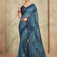 Elegant Printed Saree with Designer Blouse Piece for Festive Wear | SSR-AGARTALA